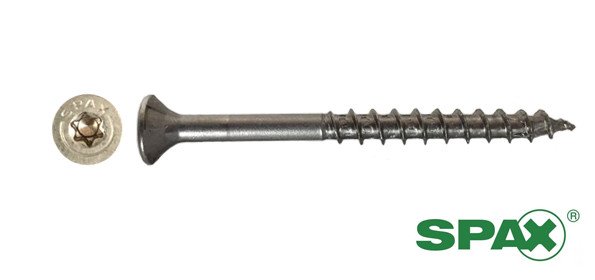 Spax spaanplaatschroeven 5x60 mm RVS A2 platkop TORX 100 stuks