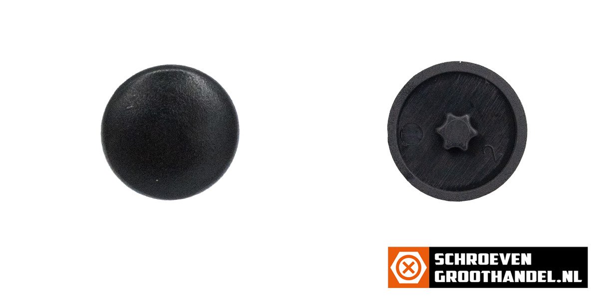 Afdekkapjes voor schroef torx-25 zwart 25 stuks