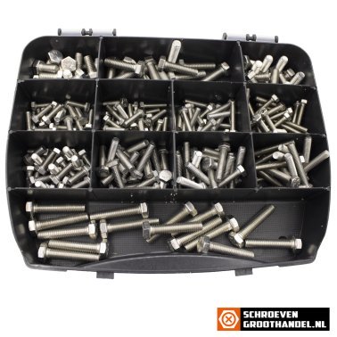 Assortimentskoffer tapbouten DIN933 M5-M6-M8 rvs A4 (AISI-316) 230-delig