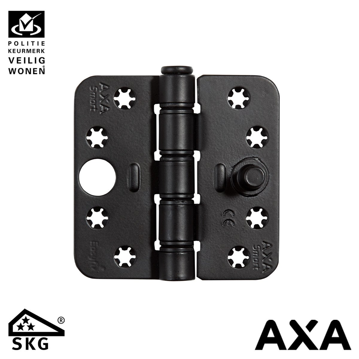 AXA smart easyfix veiligheidsscharnier 89x89mm ronde hoek zwart SKG***