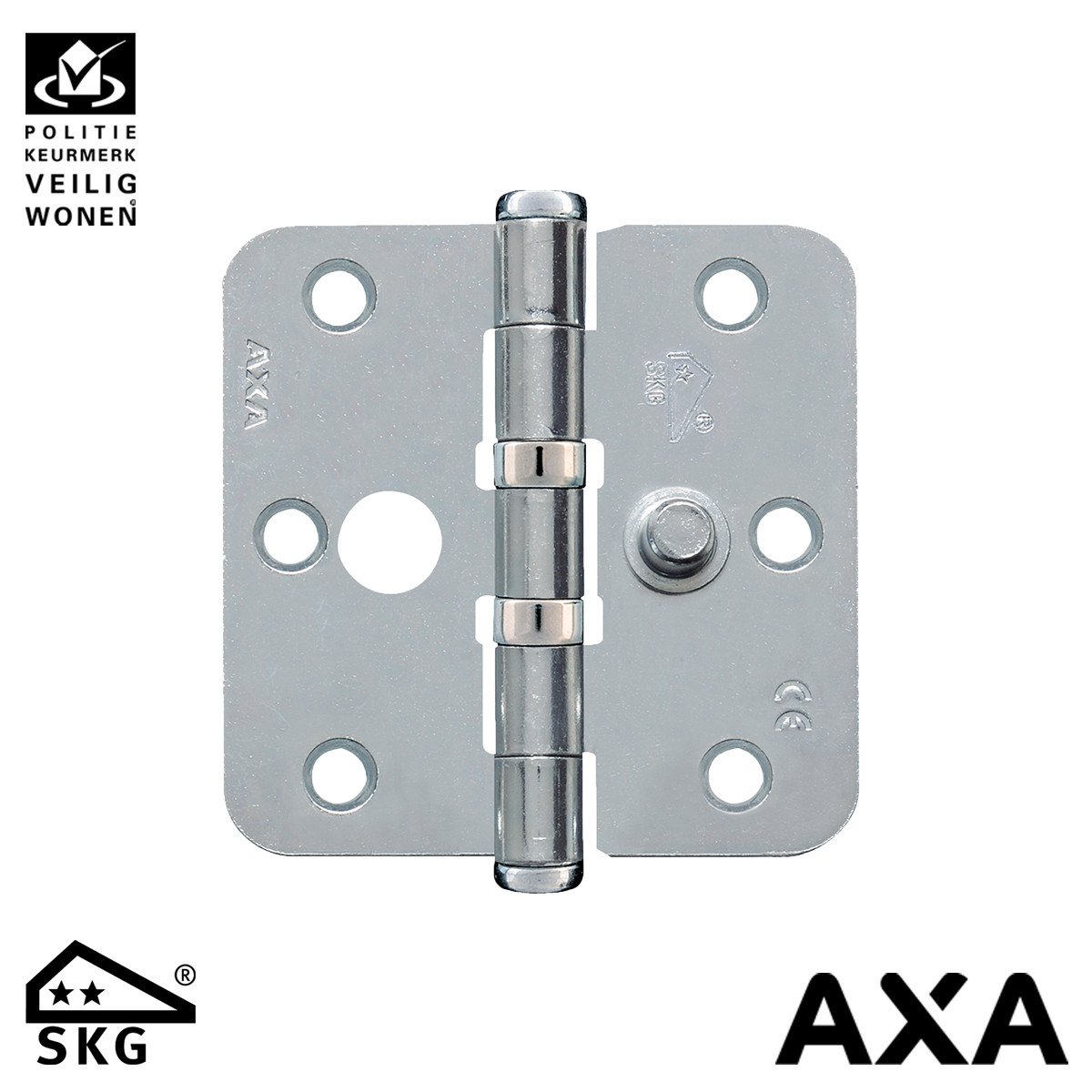 AXA veiligheidsscharnier kogellager 76x76mm ronde hoek staal SKG**