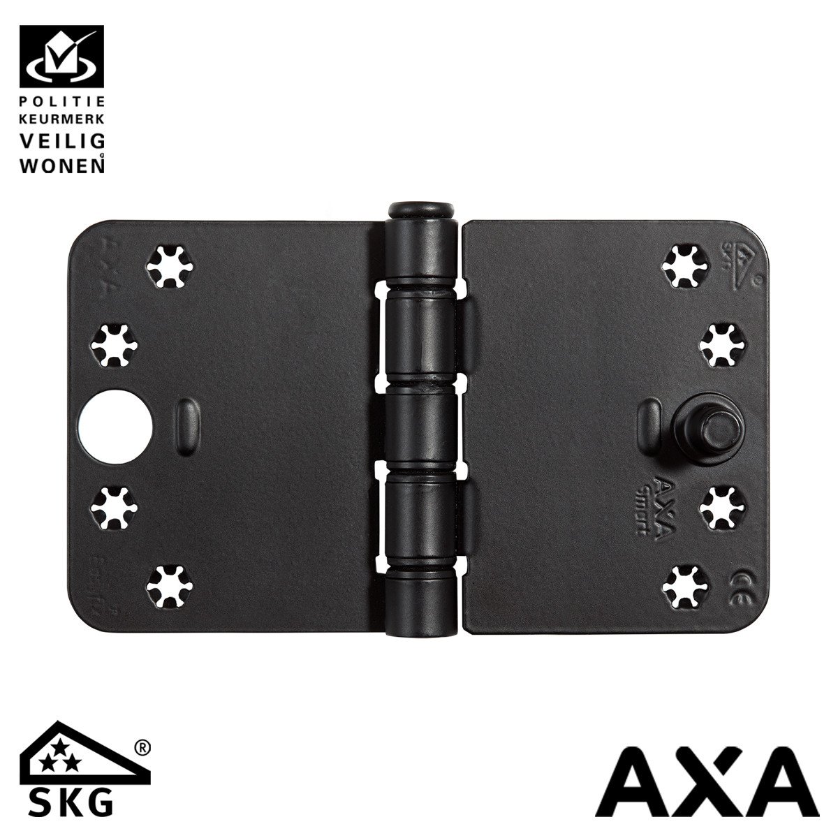 AXA smart easyfix veiligheidsscharnier 89x150mm ronde hoek zwart SKG***