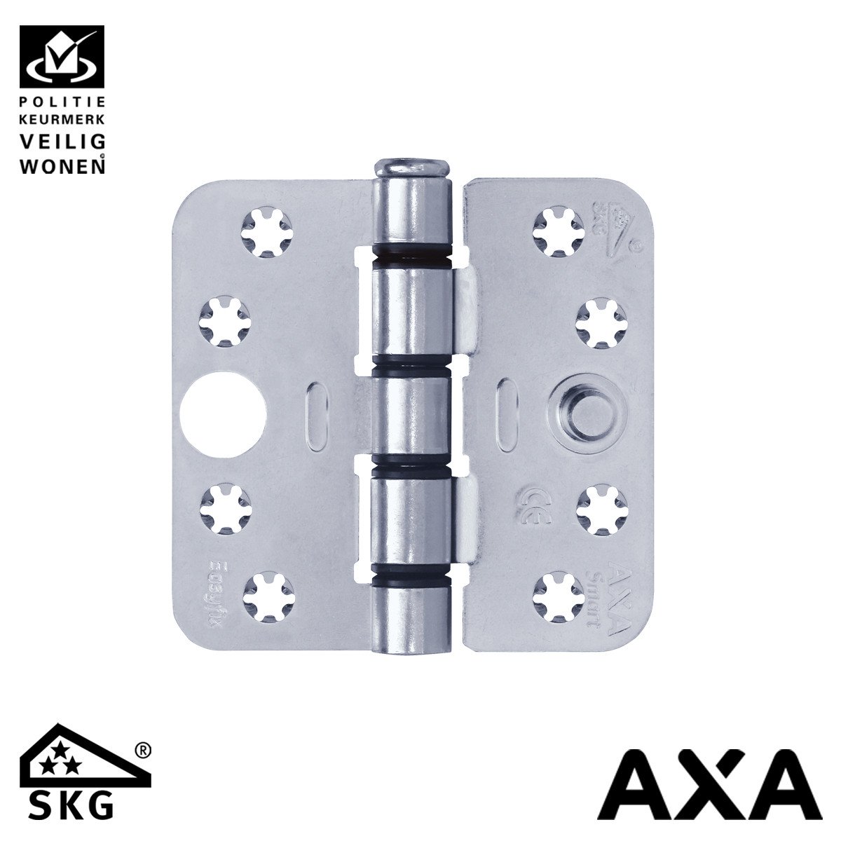 AXA smart easyfix veiligheidsscharnier 89x89mm ronde hoek staal SKG***