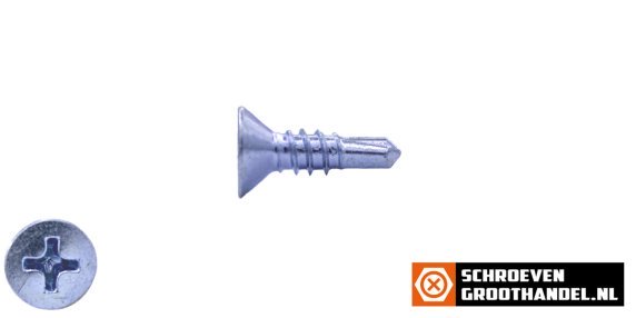 Boorschroeven verzinkt 3,5x13mm platkop philips DIN 7504-P 200 stuks