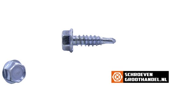 Boorschroeven verzinkt 4,2x19mm zeskantkop DIN 7504-K 200 stuks