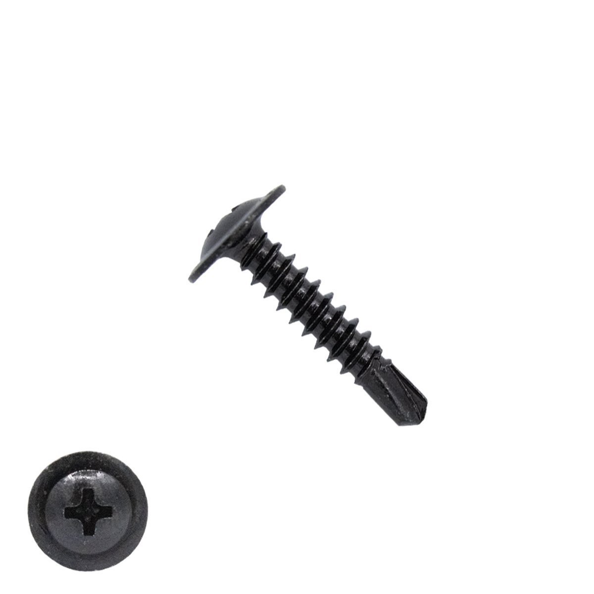 Boorschroeven zwart verzinkt 4,2x19mm flenskop philips DIN 7504-P 200 stuks