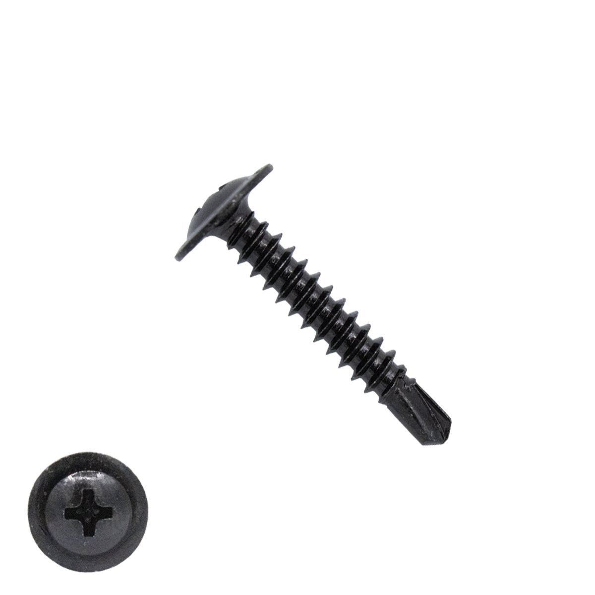 Boorschroeven zwart verzinkt 4,2x25mm flenskop philips DIN 7504-P 200 stuks