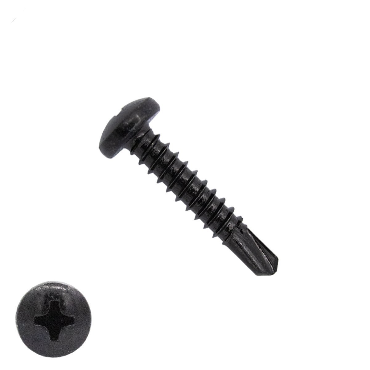 Boorschroeven zwart verzinkt 4,2x25mm cilinderkop philips DIN 7504-P 200 stuks