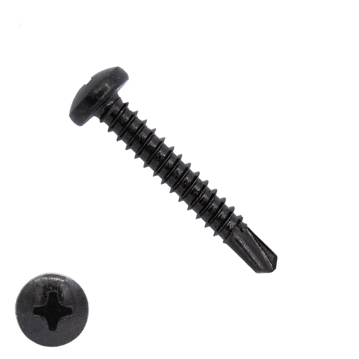 Boorschroeven zwart verzinkt 4,8x38mm cilinderkop philips DIN 7504-P 200 stuks