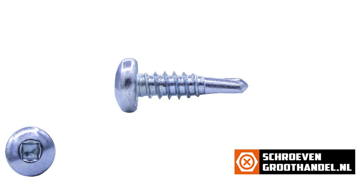 Boorschroeven verzinkt 3,9x16mm cilinderkop squaredrive DIN 7504-V 200 stuks