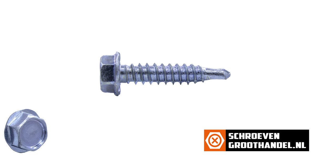 Boorschroeven verzinkt 4,2x25mm zeskantkop DIN 7504-K 200 stuks