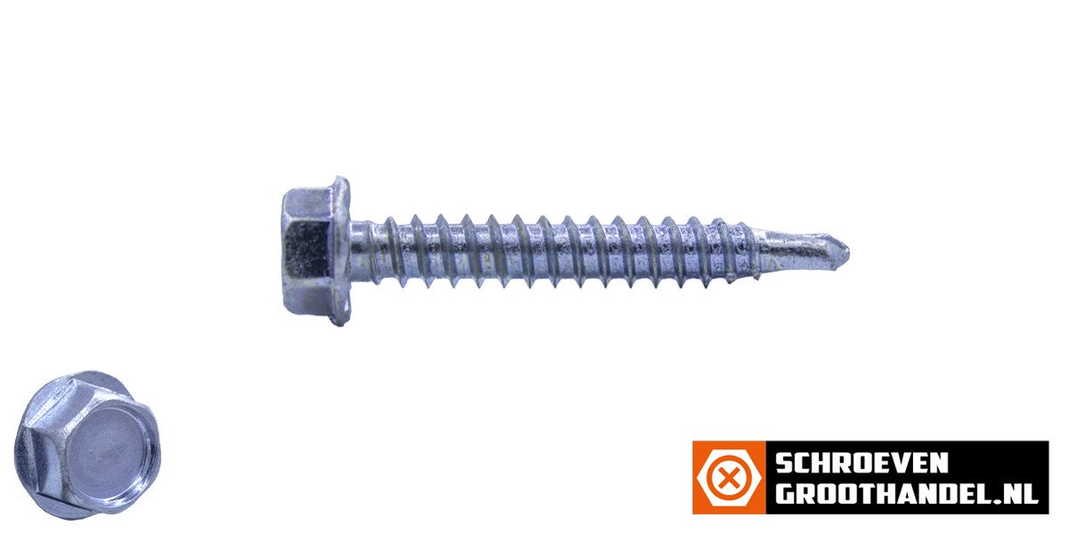 Boorschroeven verzinkt 4,8x38mm zeskantkop DIN 7504-K 200 stuks