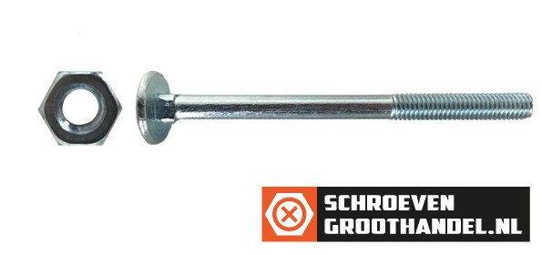 Slotbouten M6 verzinkt 6x80 mm met moeren 25 stuks