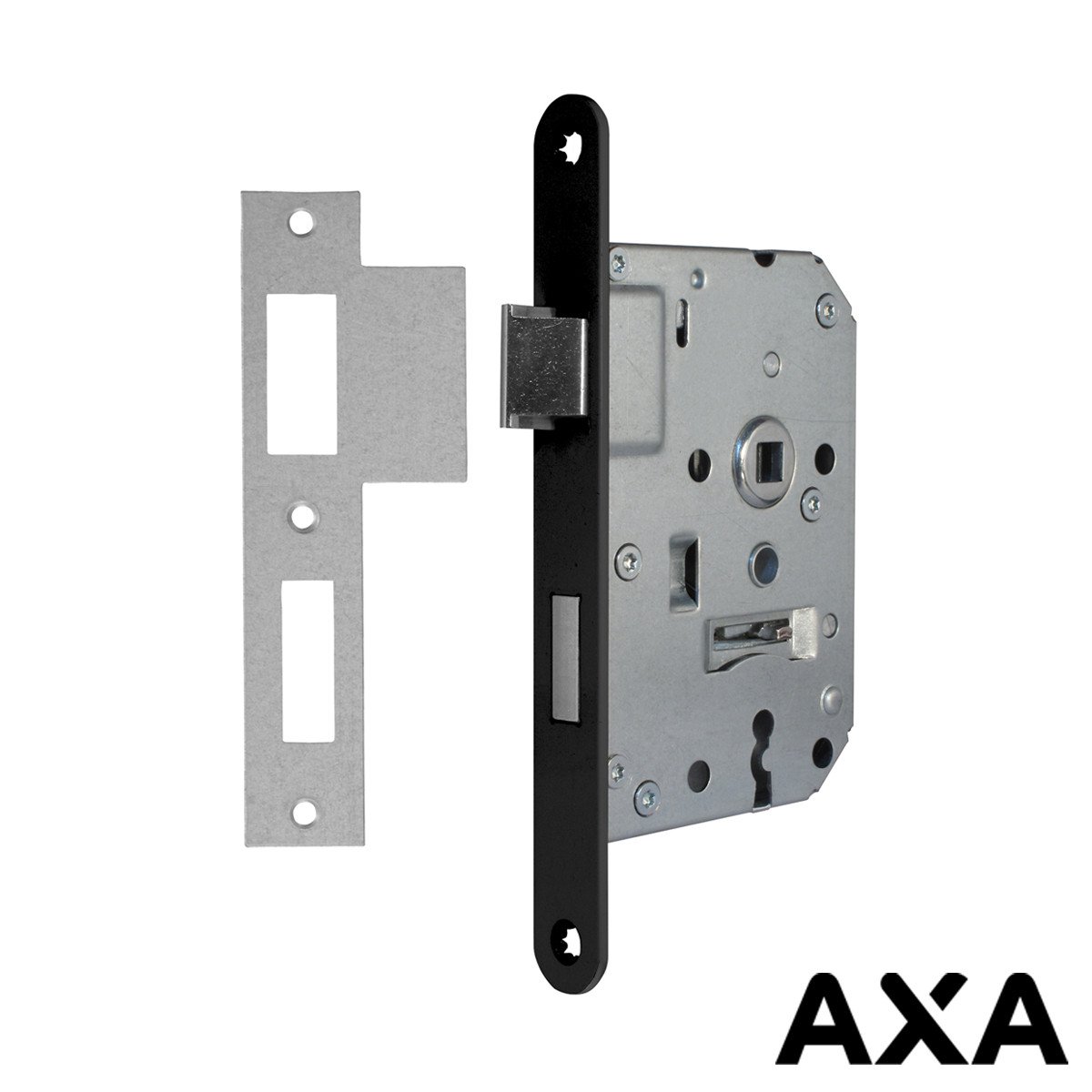 Klavierslot 55mm voorplaat zwart incl sluitplaat AXA