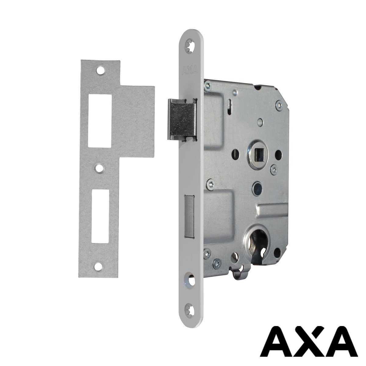 Cilinderslot 55mm voorplaat wit incl sluitplaat AXA