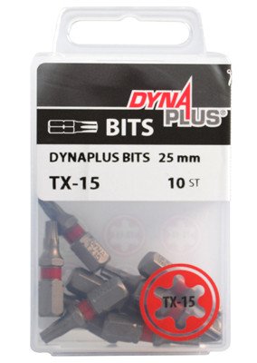 Dynaplus bit TORX-15 ROOD 25mm 10 stuks