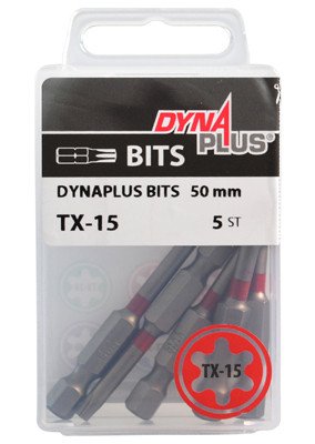 Dynaplus bit TORX-15 ROOD 50mm 5 stuks
