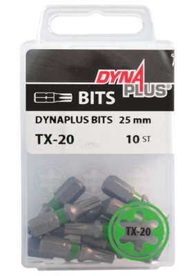 Dynaplus bit TORX-20 GROEN 25mm 10 stuks