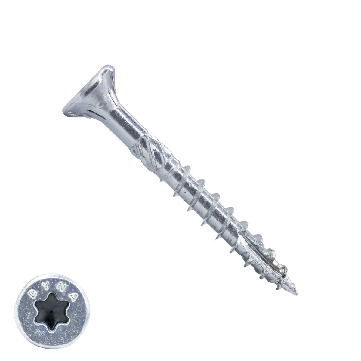 Dynaplus constructieschroeven 6x40mm deeldraad verzinkt platkop met snijpunt torx 100 stuks