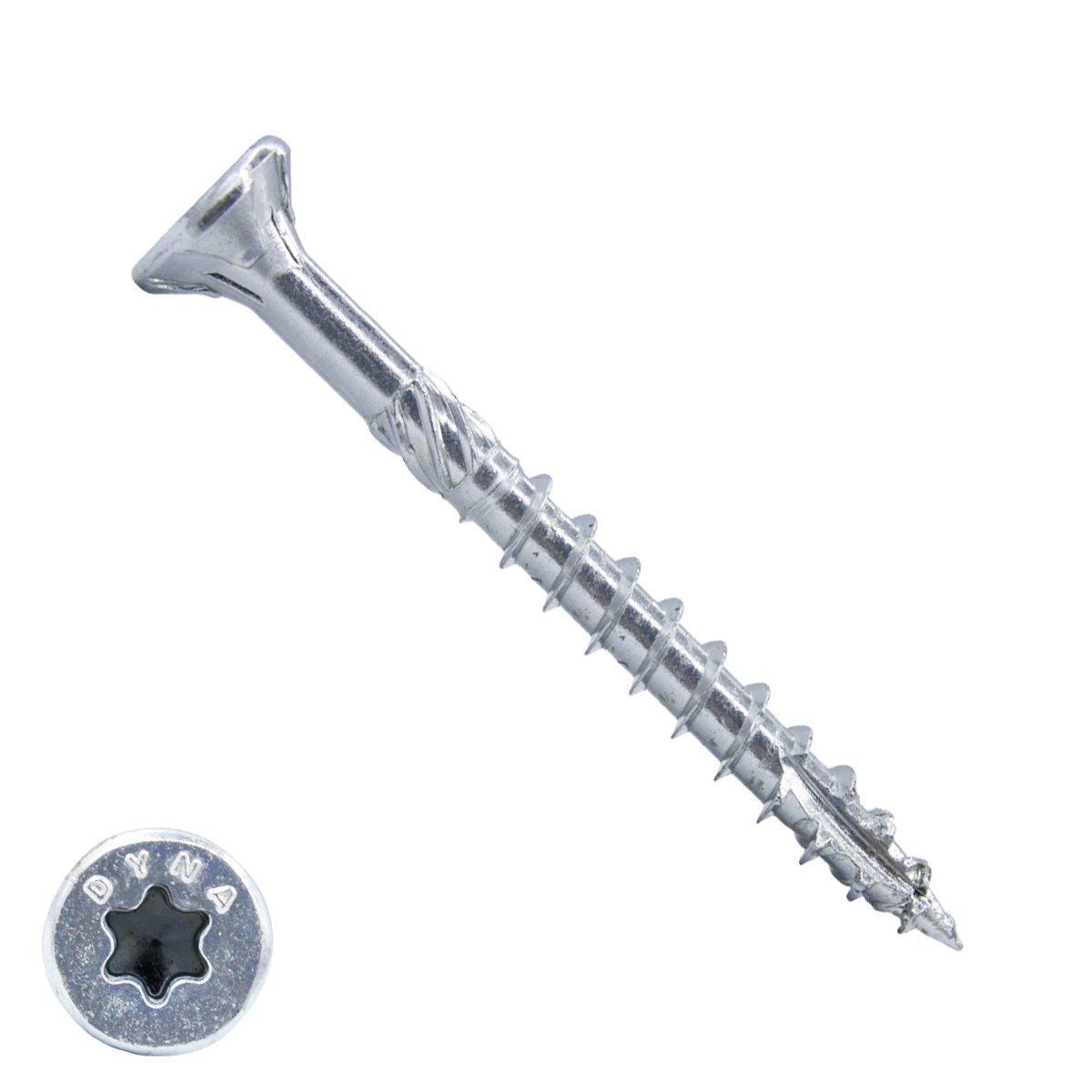 Dynaplus constructieschroeven 6x50mm deeldraad verzinkt platkop met snijpunt torx 100 stuks
