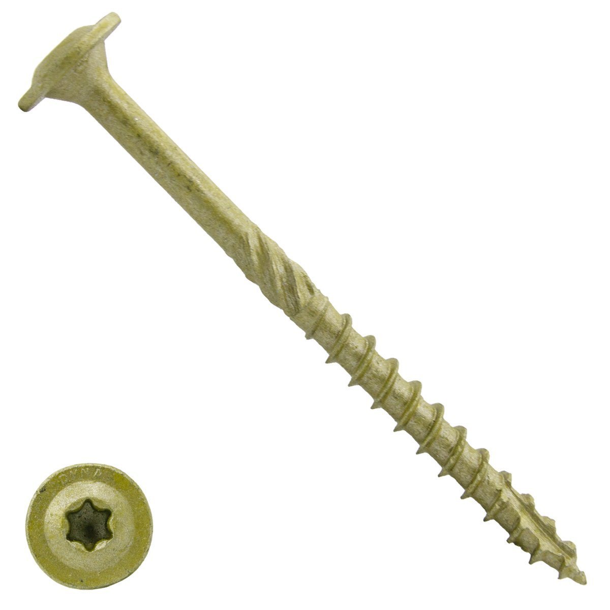 Dynaplus houtbouwschroeven 8x400mm deeldraad ar-coating bronze discuskop met snijpunt torx 50 stuks