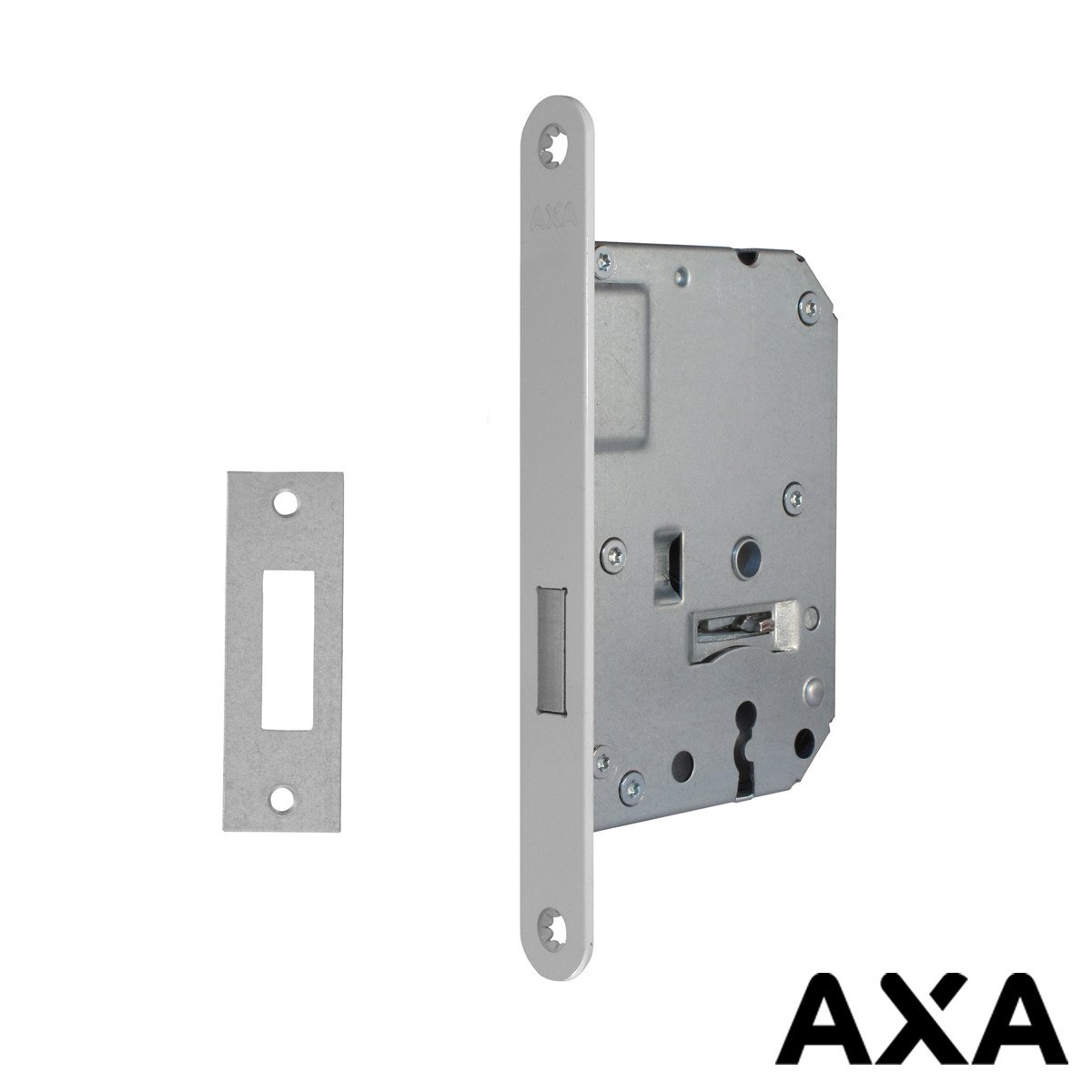 Kastslot wit 55mm voorplaat incl sluitplaat AXA