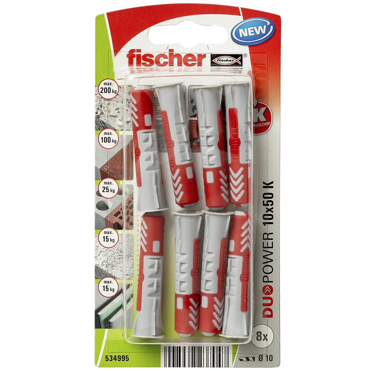 Fischer Duopower pluggen 10x50mm 8 stuks