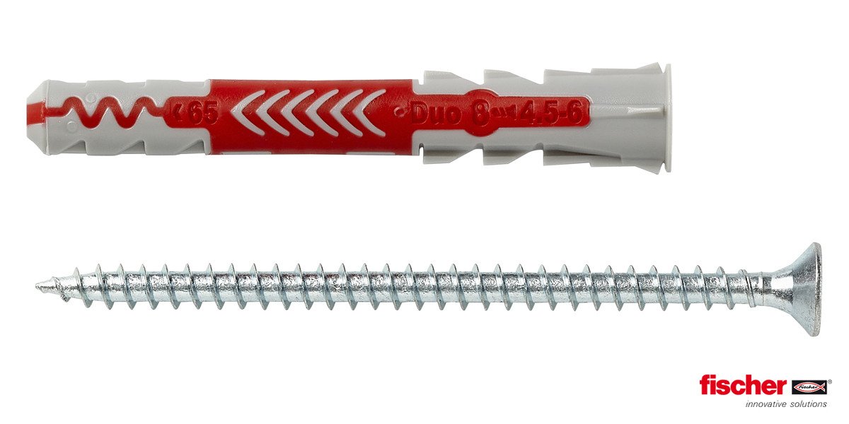 Fischer Duopower pluggen 8x65 S met schroeven 25 stuks