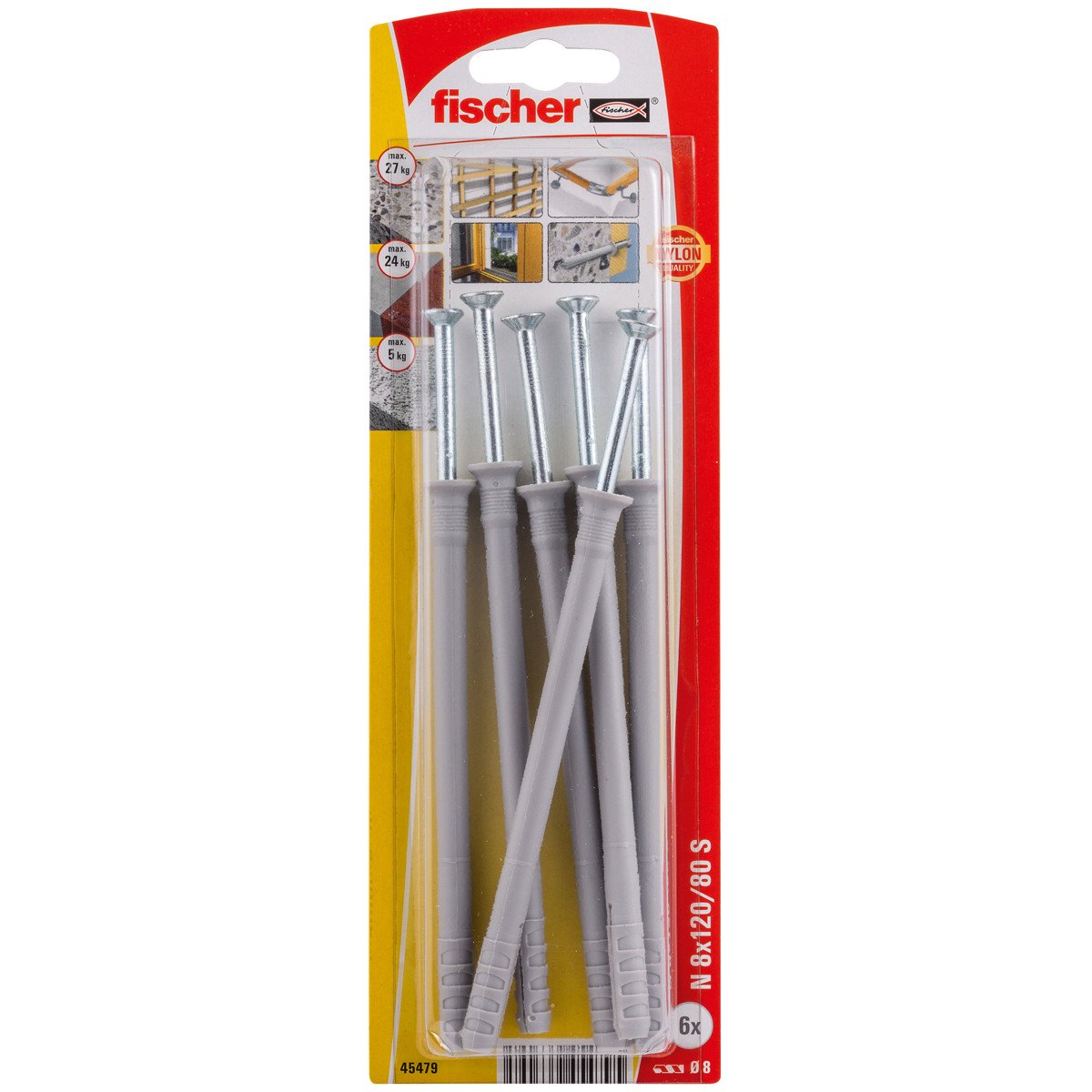 Fischer slagpluggen N 8x120/80 S 6 stuks