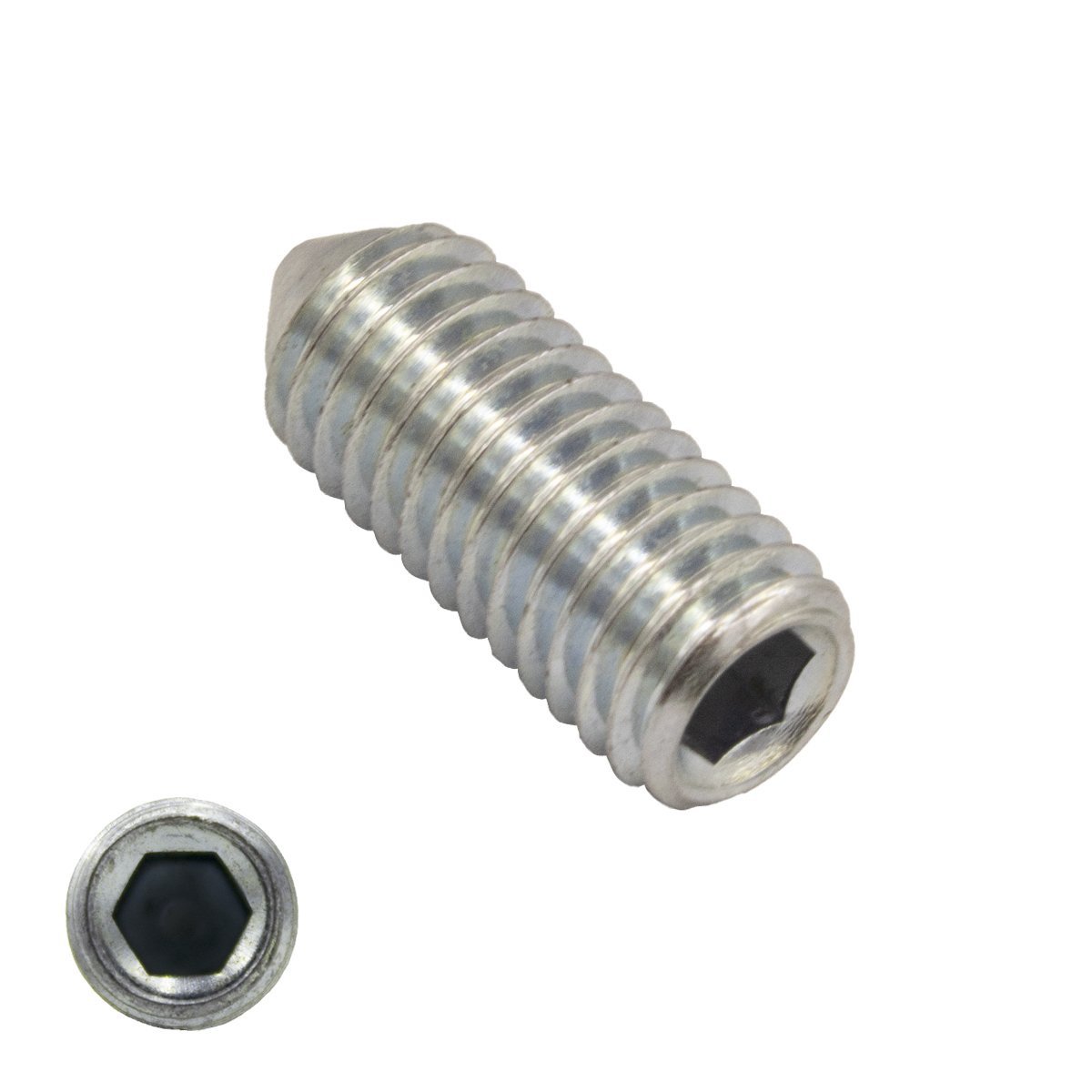Stelschroeven met kegelpunt M10 x 20mm verzinkt DIN914 / ISO4027 100 stuks