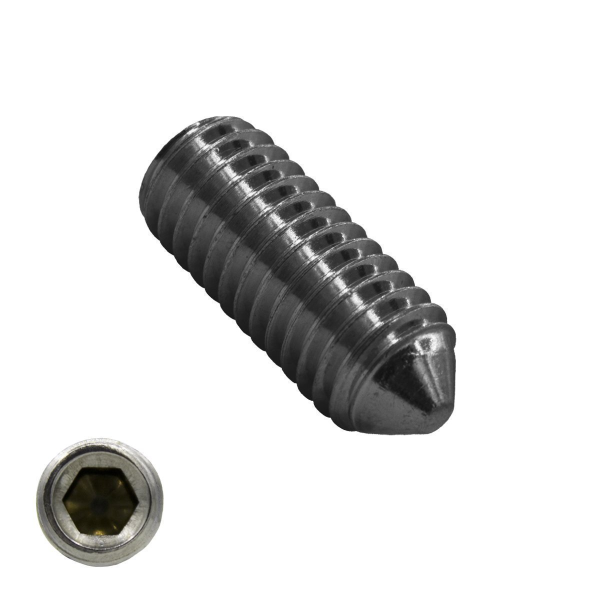 Stelschroeven RVS A2 DIN914/ISO4027 kegelpunt M8x40mm 200 stuks