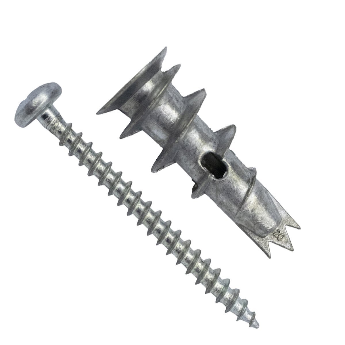Gipsplaatpluggen metaal 32mm met schroeven 4mm 6 stuks