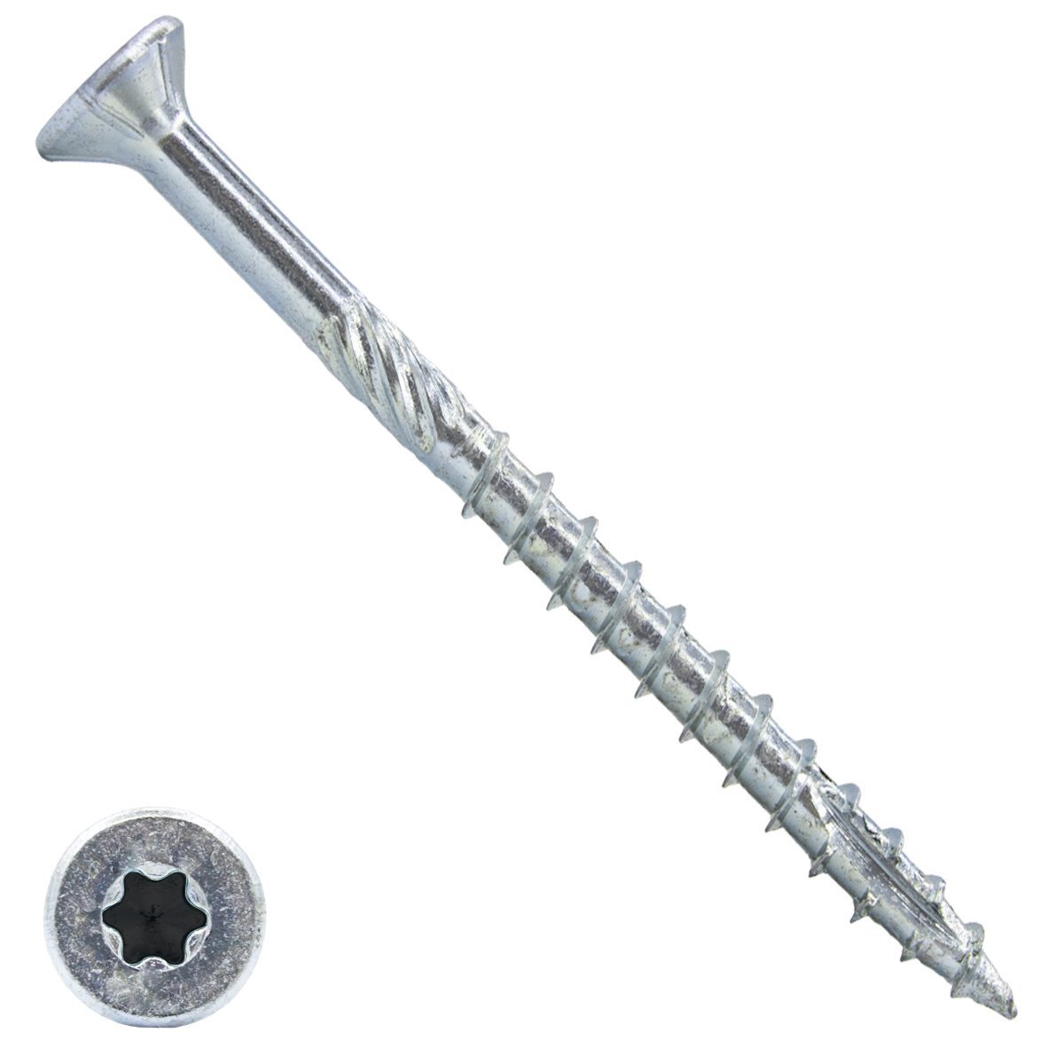 Houtbouwschroeven 5x100 mm verzinkt platkop TORX-25 200 stuks