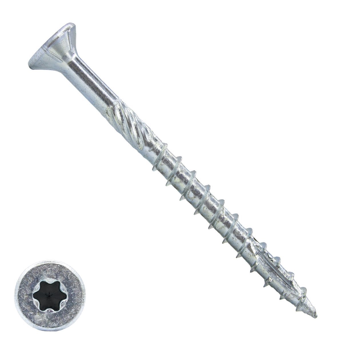 Houtbouwschroeven 6x80 mm verzinkt platkop TORX 200 stuks