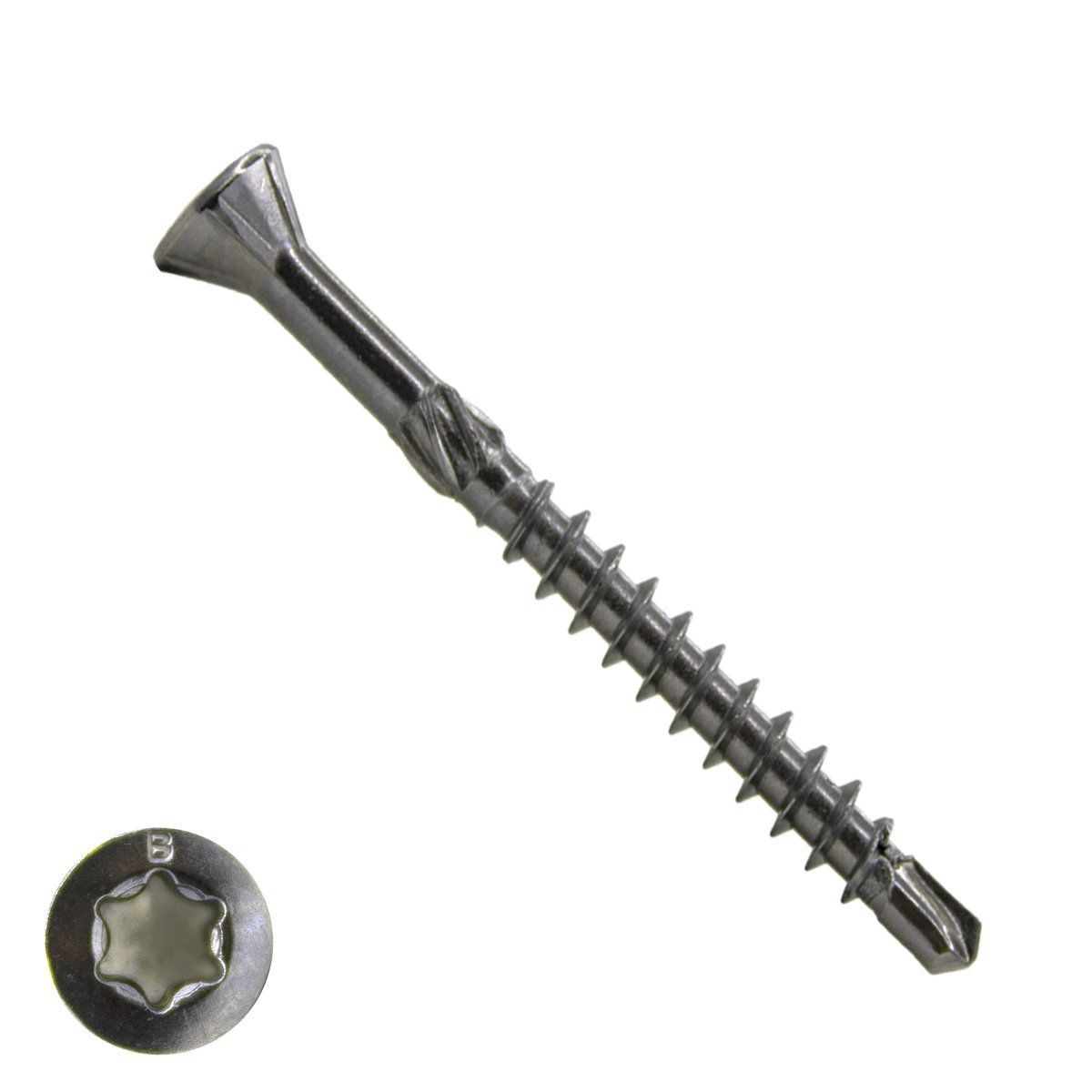 Houtbouwschroeven CSK zelfborend 3,2x50/30 mm RVS C1 freeskop TORX 500 stuks