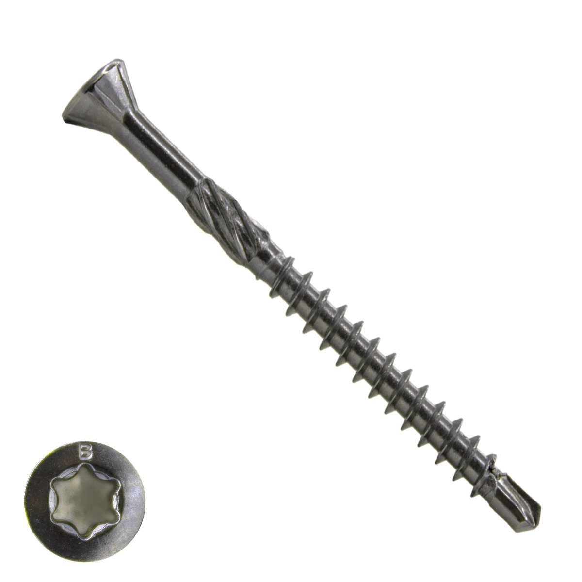 Houtbouwschroeven CSK zelfborend 4,0x70/50mm RVS C1 freeskop TORX 200 stuks