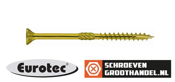 Houtbouwschroeven 4x40 mm geelverzinkt platkop TORX 1000 stuks