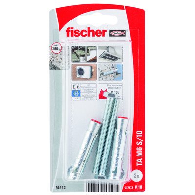 Fischer hulsanker TA M6 S/10 met zeskantbouten 6x60mm 2 stuks