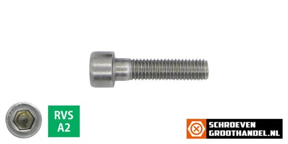 Inbusbouten cilinderkop M4 x 30mm RVS A2 DIN912 100 stuks