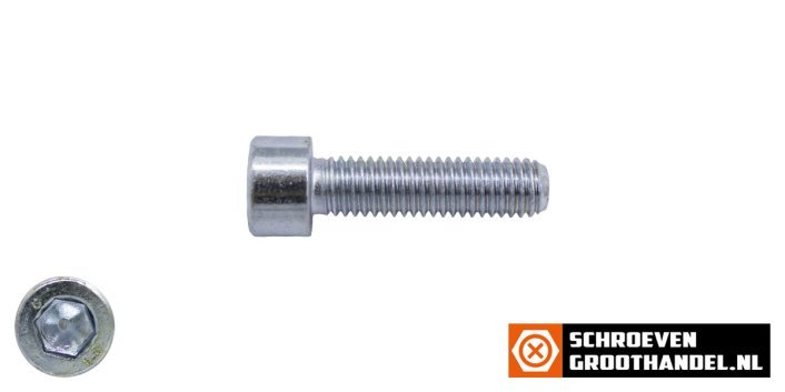 Inbusbouten cilinderkop M3 x 20mm verzinkt DIN912 100 stuks