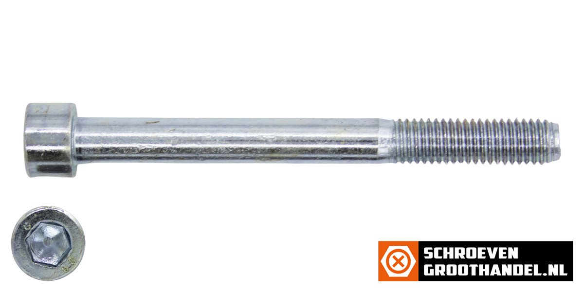Inbusbouten cilinderkop M6 x 80mm verzinkt DIN912 100 stuks