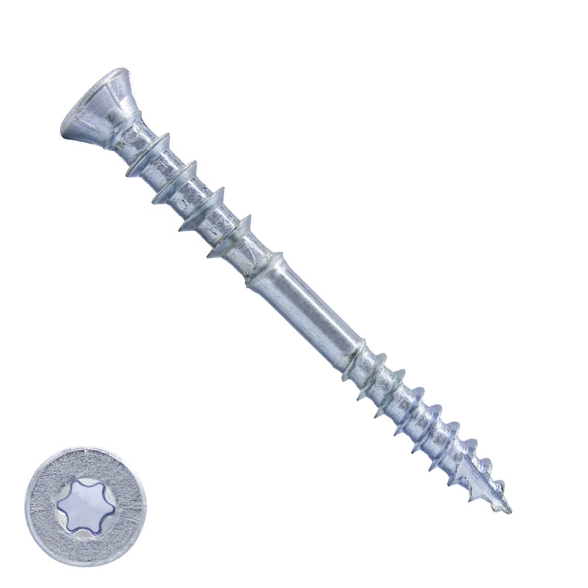 Stelschroeven 6x60 mm (0-10 mm) verzinkt platkop met snijpunt torx 200 stuks