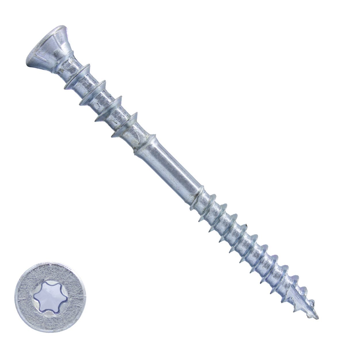 Stelschroeven 6x70 mm (0-20 mm) verzinkt platkop met snijpunt torx 200 stuks