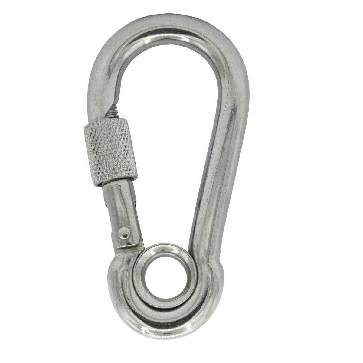 Karabijnhaak met oog en borgsluiting 10x100mm RVS A4 ART8232 1 stuk
