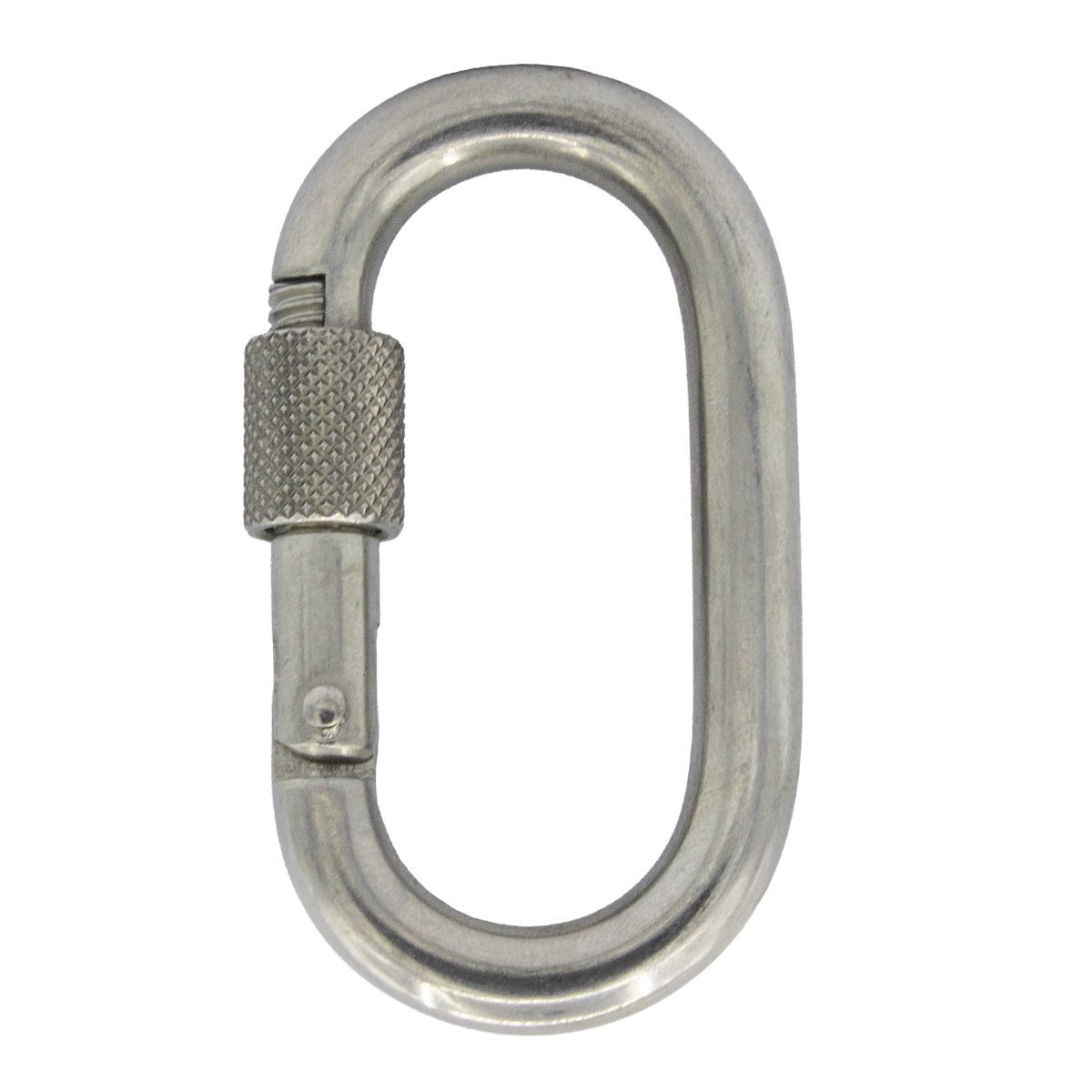 Karabijnhaak ovaal met schroefsluiting 8x70mm RVS A4 1 stuk