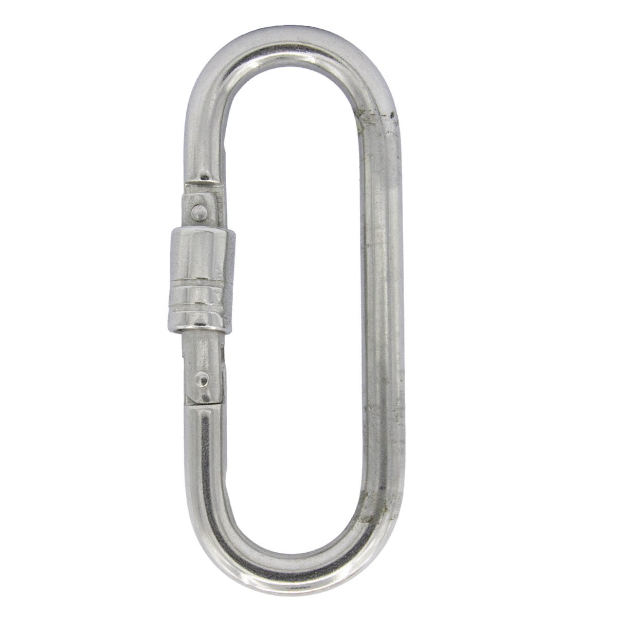 Karabijnhaak ovaal met veersluiting 6x80mm RVS A4 1 stuk