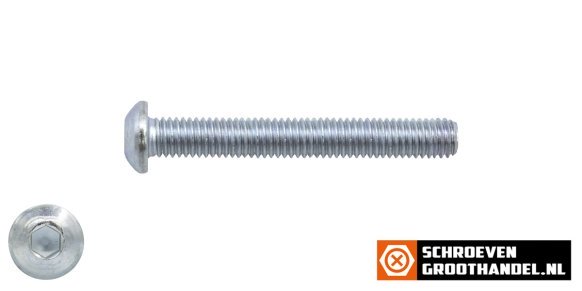 Laagbolkopschroeven laagbolkop M8 x 40mm verzinkt ISO7380-1 50 stuks
