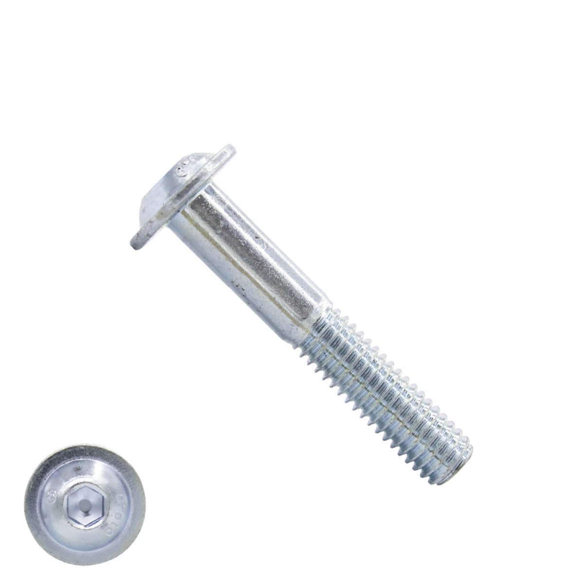 Laagbolkopschroeven laagbolkop met flens M6 x 40mm verzinkt ISO7380-2 100 stuks