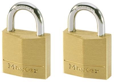 MasterLock Hangslot 30mm messing staal 2 stuks gelijksluitend