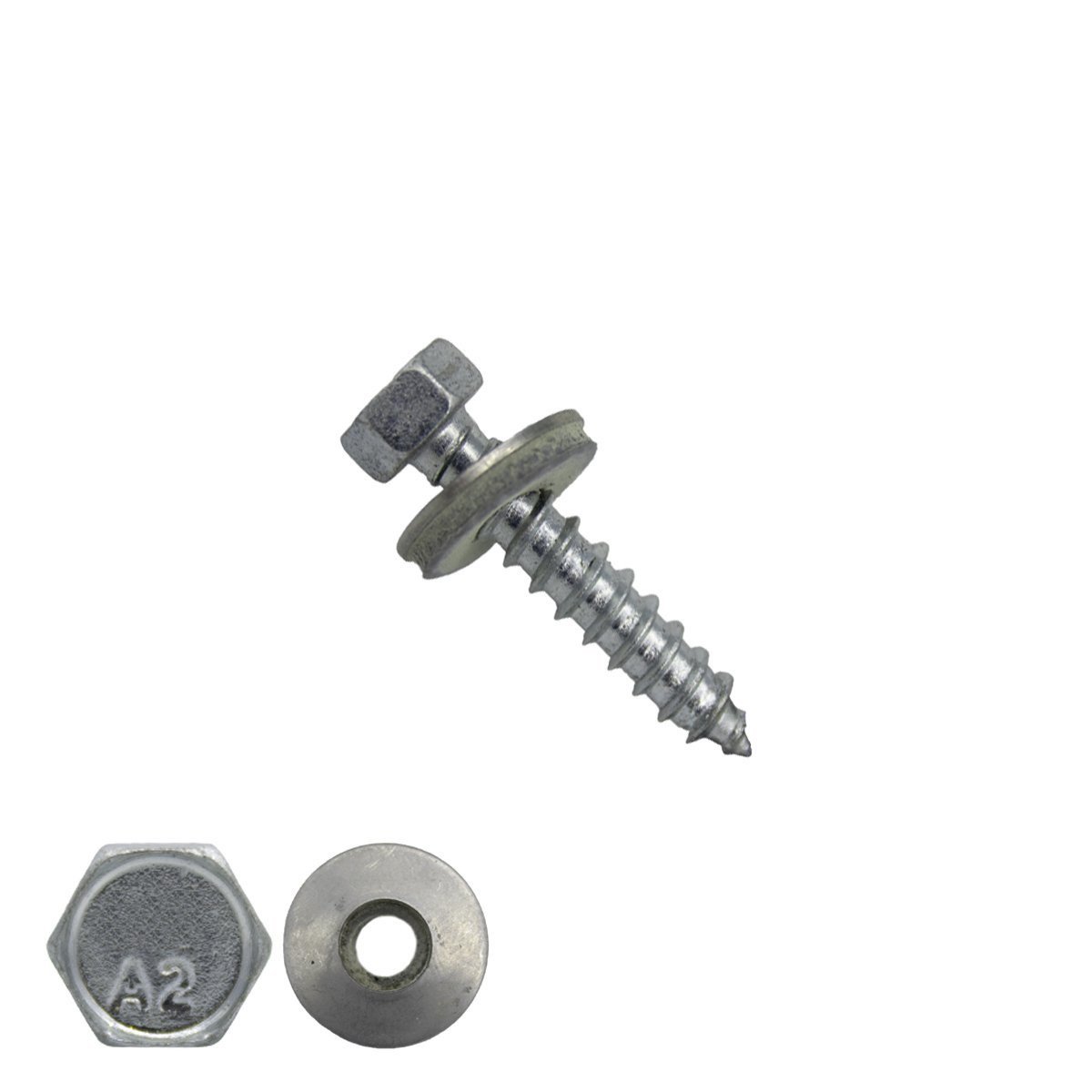 Montageschroeven RVS A2 6,5x16mm met afdichtring 16mm 500 stuks